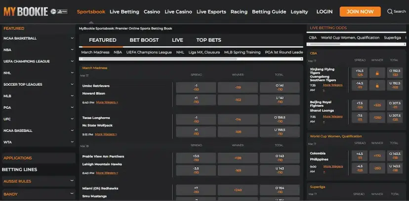 MyBookie Casino Betting Options Mar 2026