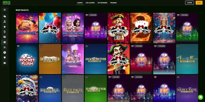 Wild Casino Video Poker Mar 2026