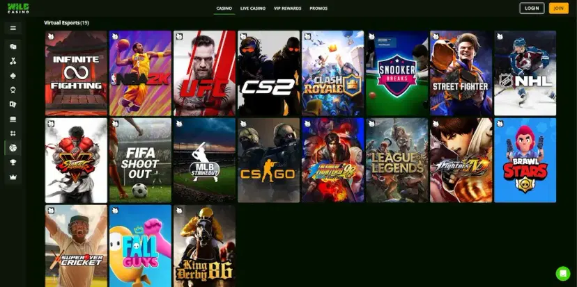 Wild Casino Virtual Sports Mar 2026