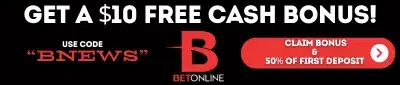 BetOnline Get a 10$ Free Cash Bonus banner