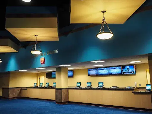 Empty Betting Windows at a race track
